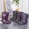 [Slip-Resistant Rain Boots] High Quality Women's Rain Boots | Slip-Resistant Mid-Calf PVC Water Shoes with Fruit Pattern, Durable Outdoor Footwear