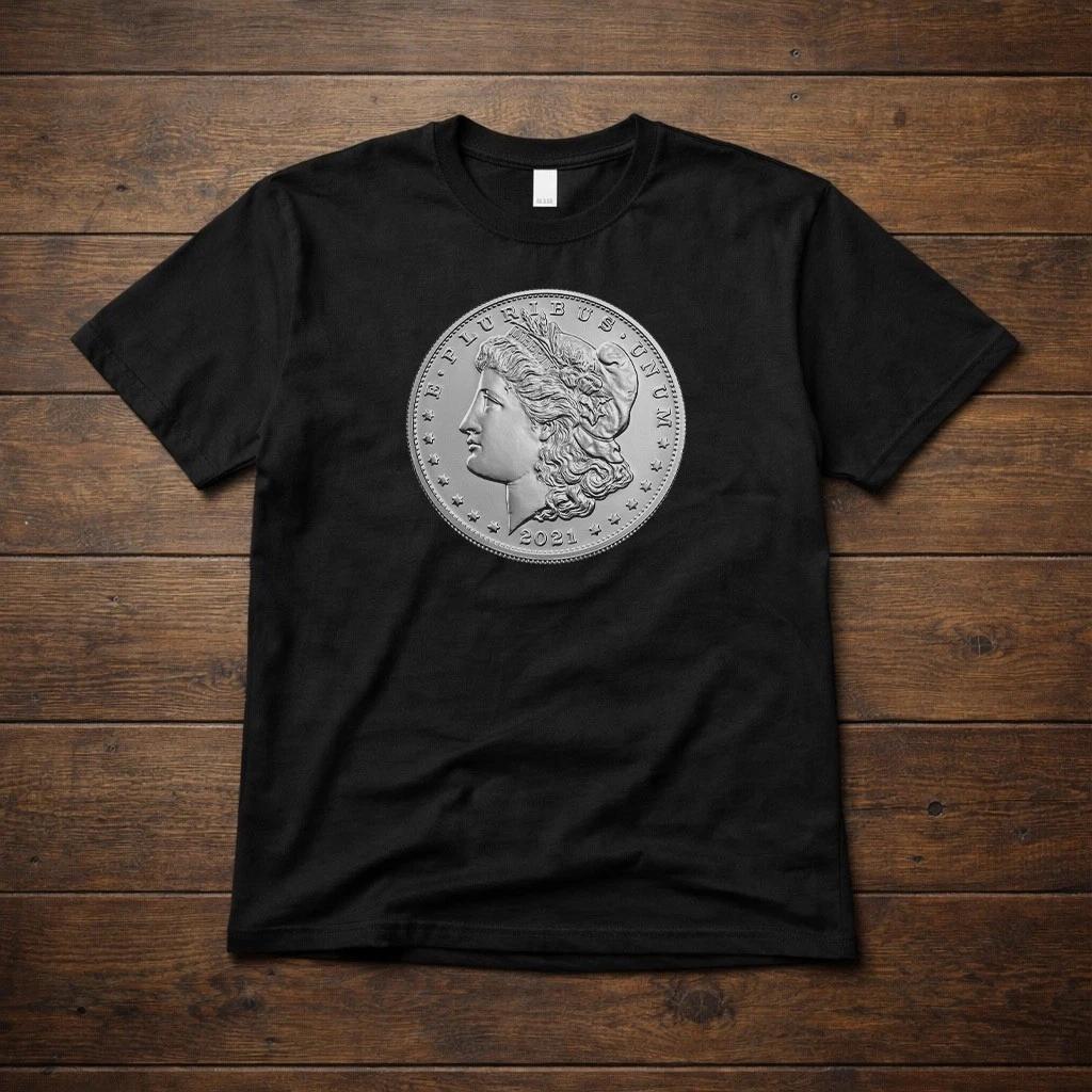 Morgan Dollar T-Shirt — 2021 Silver Dollar Obverse Tee — Coin Collector Gift