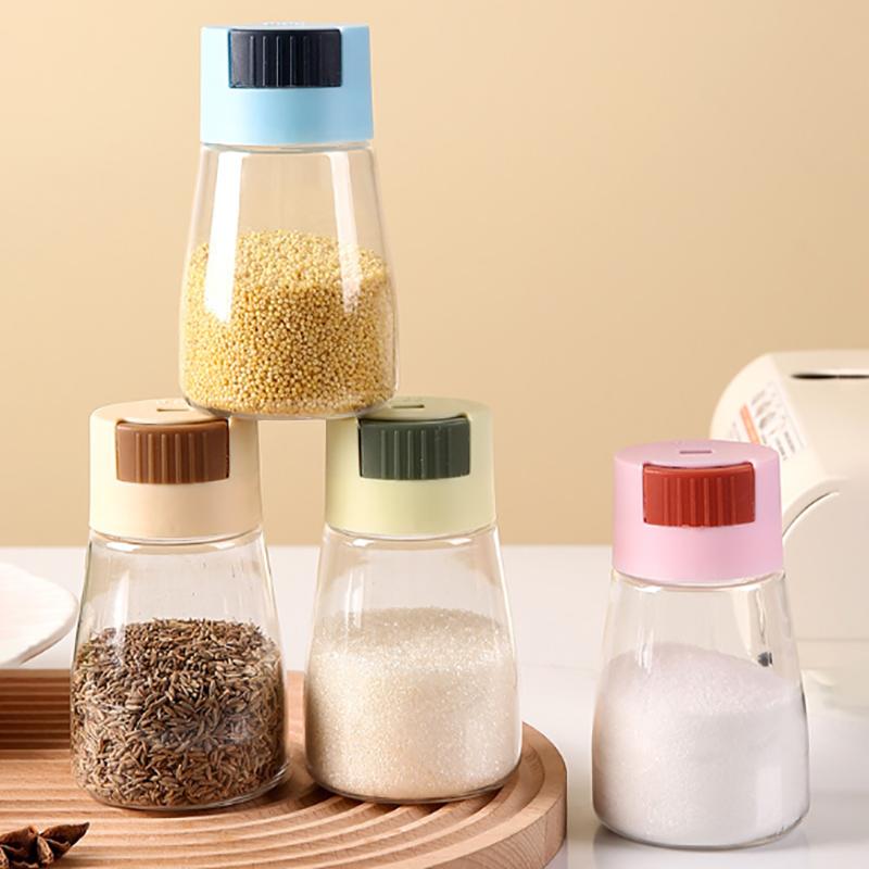 1 шт. 0,5 г бытовой кухонный пресс тип количественный герметичный прозрачный стеклянный кухонный инвентарь бутылка для контроля соли банка для приправ