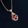 BELLA BOX Fashion Internet Celebrity Live Streaming New Product Simulation Red Tourmaline Oval Garnet Light Luxury Simple Pendant Necklace For Women