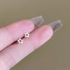 Trend Silver Color Plated Hollow Star Hoop Earrings For Women Fashion Crystal Ear Studs Y2K Accessories Aesthetic Jewelry Gift