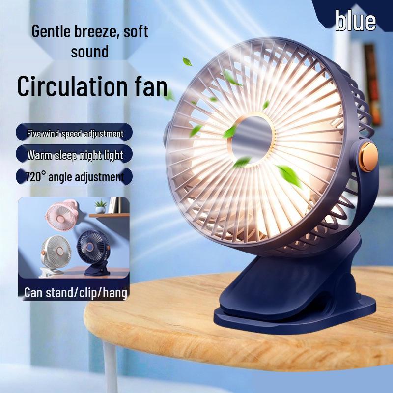 Powerful Wind Clip-On Mini Fan: Rechargeable, Long Battery Life, 3-in-1 Design for Home & Office Circulation F50