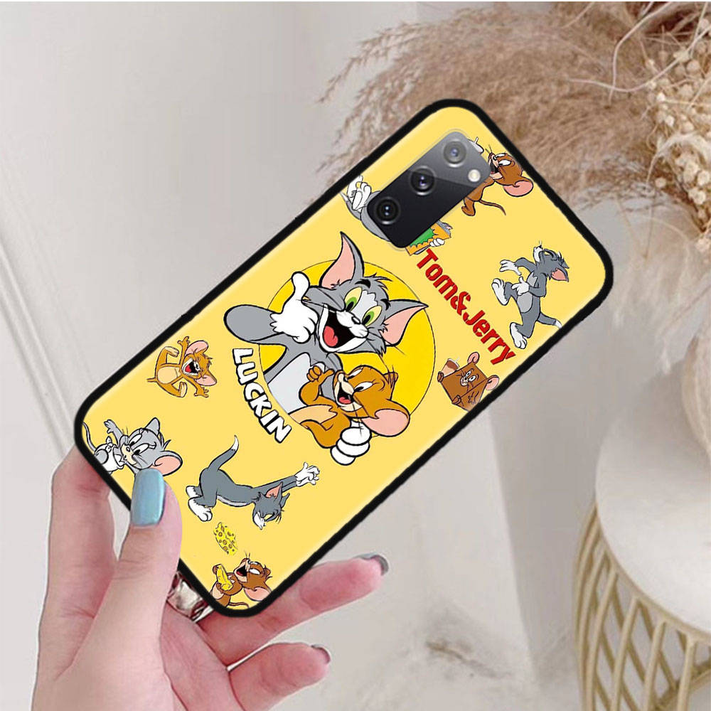 Черный чехол для Xiaomi Poco X6 X4 M5 M6 F5 F6 C65 C55 C50 C51 C40 Pro Redmi 14C A3X 13C 12C 11T 10A 9C Note 7 6 8A Plus C-44 милый Том и Джерри