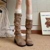 Fashion 2024 Women's Winter New Fashion Round Toe Simple Solid Color Nude Women's Boots Outdoor Casual Women's Party Boots