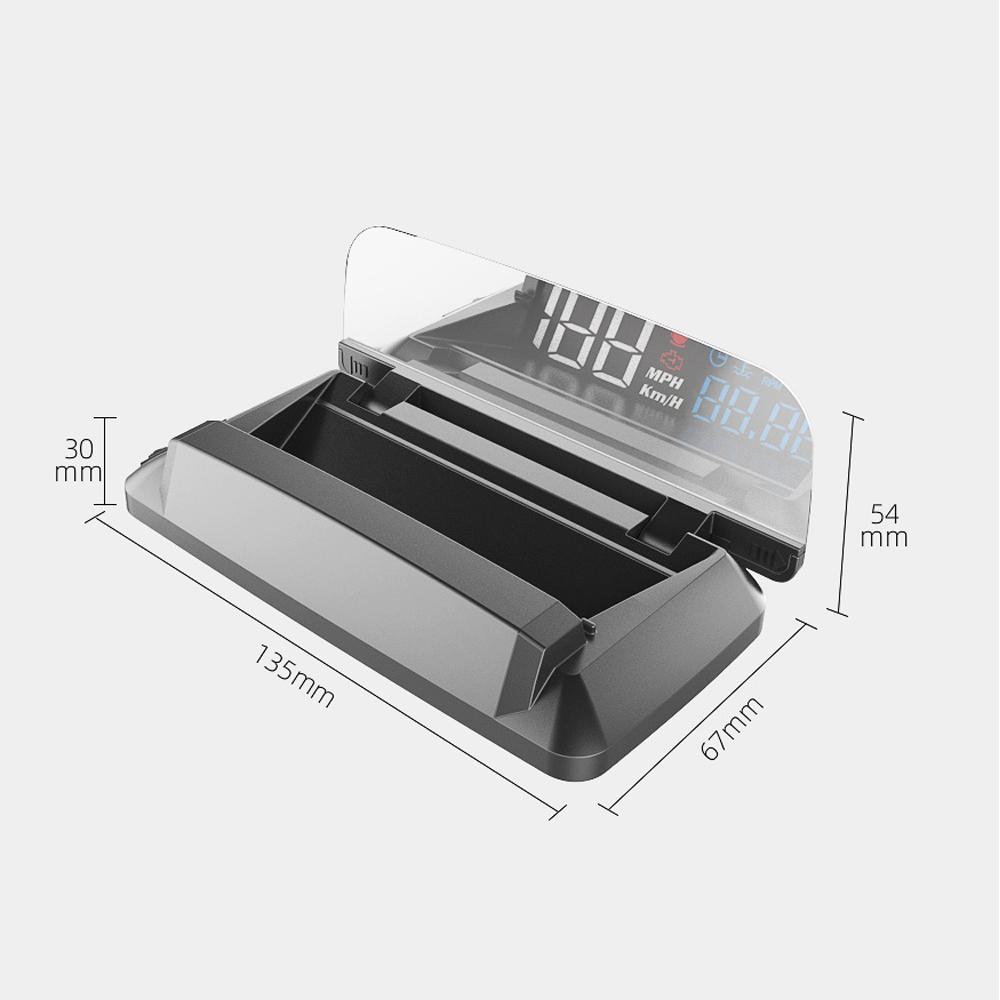 Автомобильный HUD-проектор со светодиодным спидометром и скоростью/временем/температурой воды/об/мин/топливом