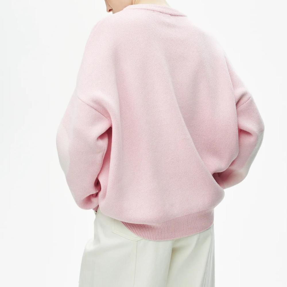 IHUASU Женские модные повседневные однотонные свободные свитера с круглым вырезом и осенне-зимним принтом с длинными рукавами