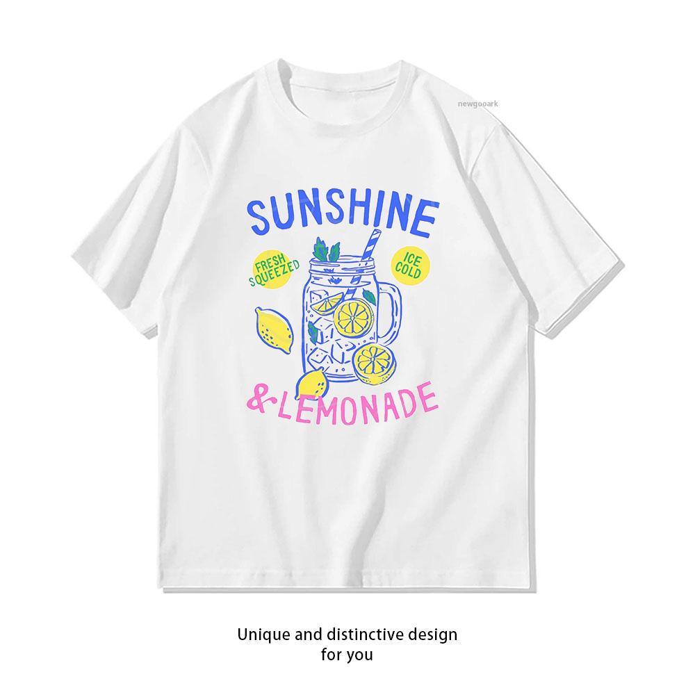 Summer Citrus Lemonade Tshirt woman man Casual cotton printed t shirts Oneck Breathable Adult Shortsleev