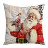 Christmas Holiday Linen Series, Various Pillow Covers, Simple Holiday Print Cushion Cover, Sofa Cushion Cover