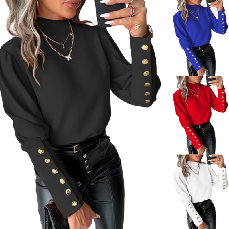 Women Sexy Lace Backless Shirts Tops Ladies Long Sleeve Buttons OL Office Blouse