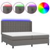 VidaXL Slat Bed Base with Mattress and LED, Upholstered Bed with Headboard, Double Bed, Adult Bedroom Bed, 3139407