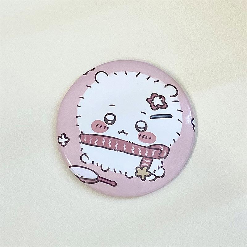 Chiikawa Cartoon Маленькое круглое карманное зеркало для путешествий Портативное зеркало для девочек Мини Милое зеркало для макияжа Красивый косметический инструмент