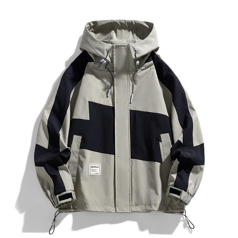 Мужская и женская водонепроницаемая цветная куртка с капюшоном, весна и осень, новая повседневная корейская версия модных комбинезонов, верхнее пальто