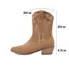 Women Western Ankle Boots Pointed Toe Casual Booties Autumn Winter Lady Suede Flock Retro Short Boot Plus Size 48 Bottes Femme