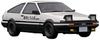Модель зажигания INITIAL D Toyota Sprinter Trueno 3Dr GT Apex Готовый продукт IG2871 1/18 (АЕ86) Белый черный