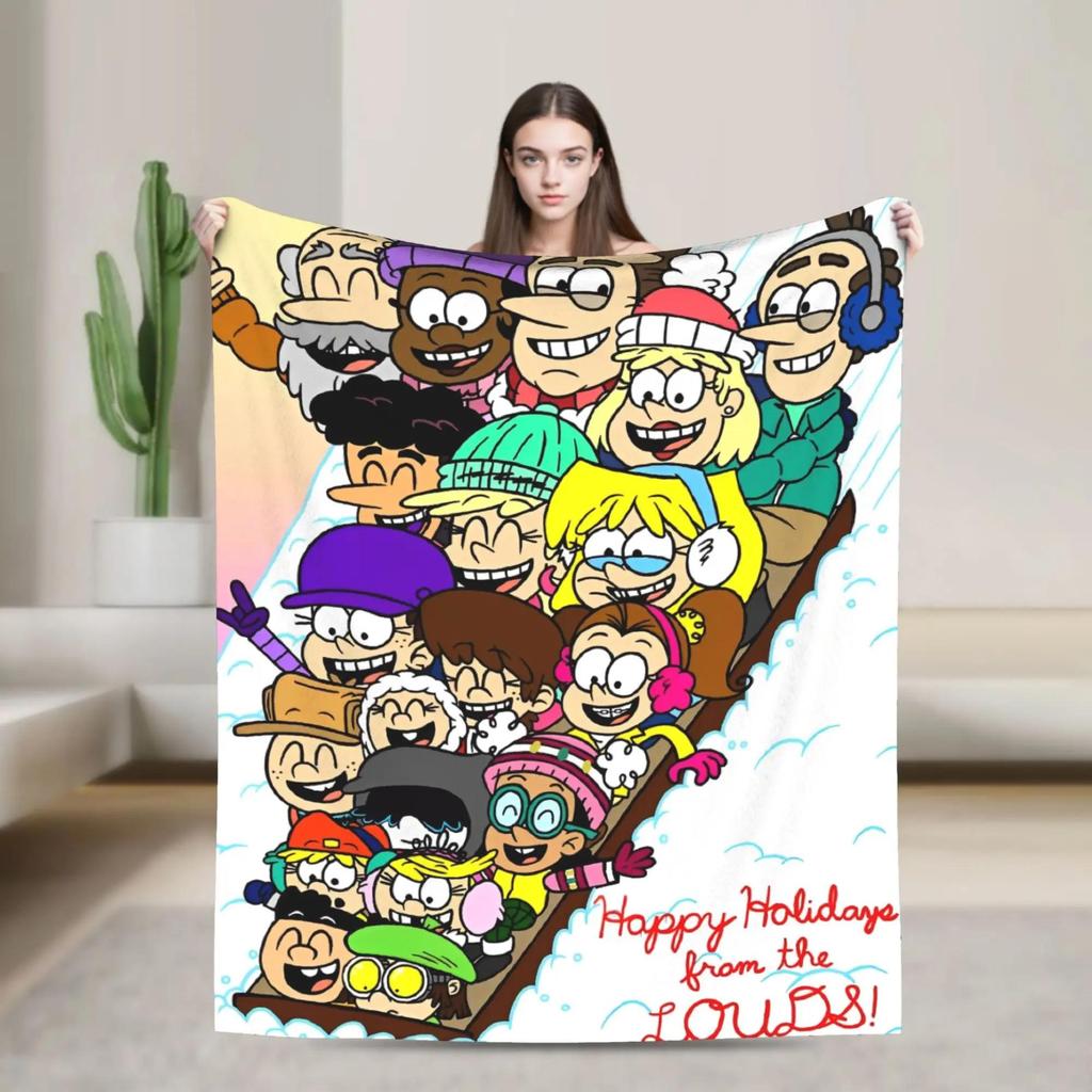 LLoud Houses Family Cartoon Flannel Throw Blanket for Couch Sofa Bed Softized Quality Picnic Blanket