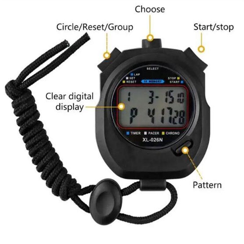 Спортивные таймеры Двухрядные ЖК-секундомеры Память на 10 кругов Водостойкий дизайн