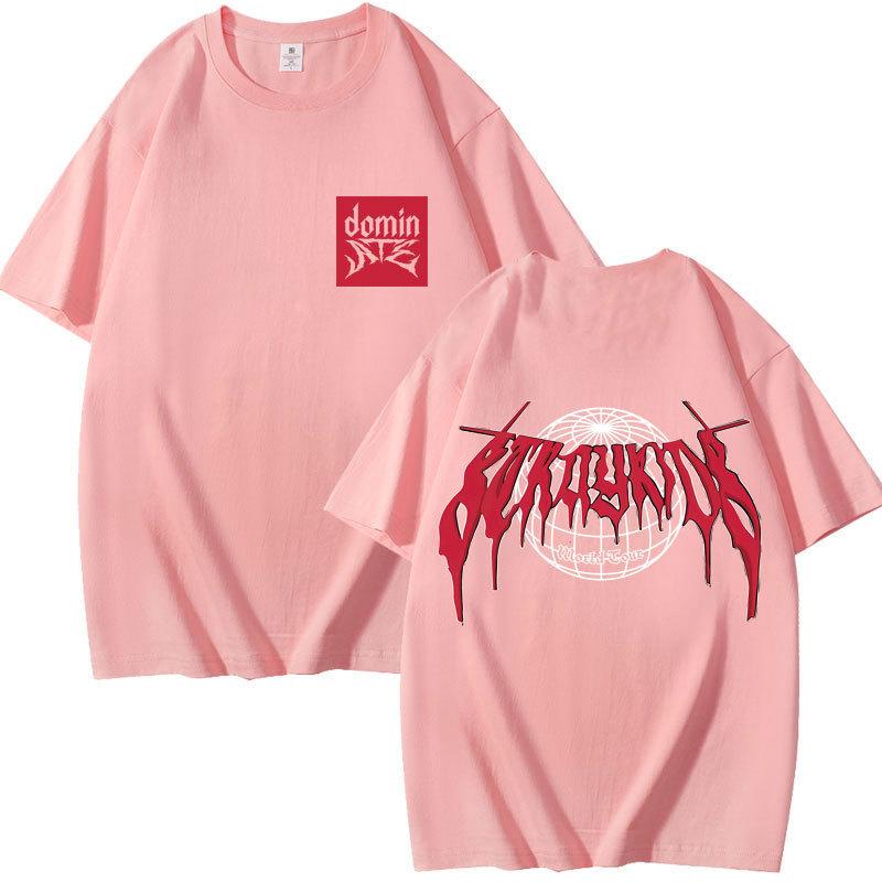 Европейская станция Stray Kids Доминировала Комбинация Периферии Периферийная Печать Летняя Футболка с Коротким Рукавом Хлопок Свободная