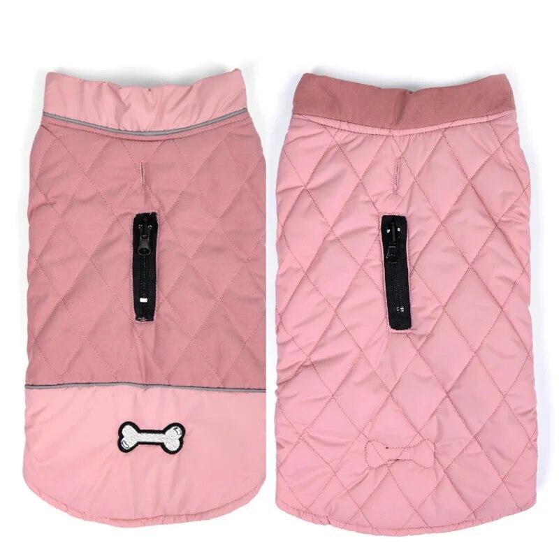 Waterproof Reversible Dog Jacket Winter Warm Dog Coats Elastic Pet Vest Clothes For Small Medium Large Dog Labrador Outfits
