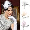1920s Elegant Rhinestone Leaf Feathered Hairband For Wedding Party and Formal Event Comfortable Elastic Band Headwear