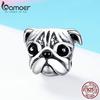 BAMOER 100% стерлингового серебра 925 пробы милые животные Мопс голова собаки подвесные бусины подходят для женщин браслеты-подвески