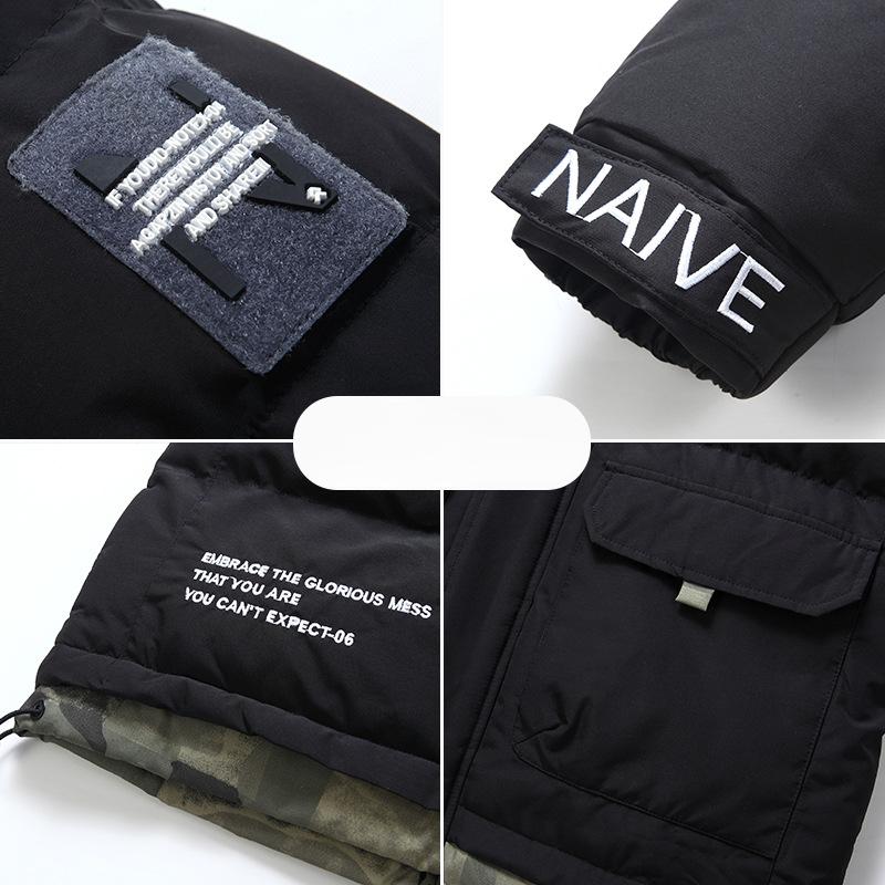 Зимняя мужская стеганая куртка, короткая толстая стеганая куртка, пуховая стеганая куртка с капюшоном