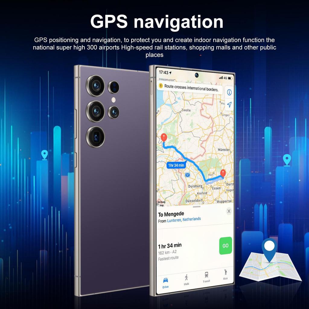 S25Ultra Глобальный 4G Смартфон, 7,3-дюймовый HD-экран, Android 8-ядерный.
