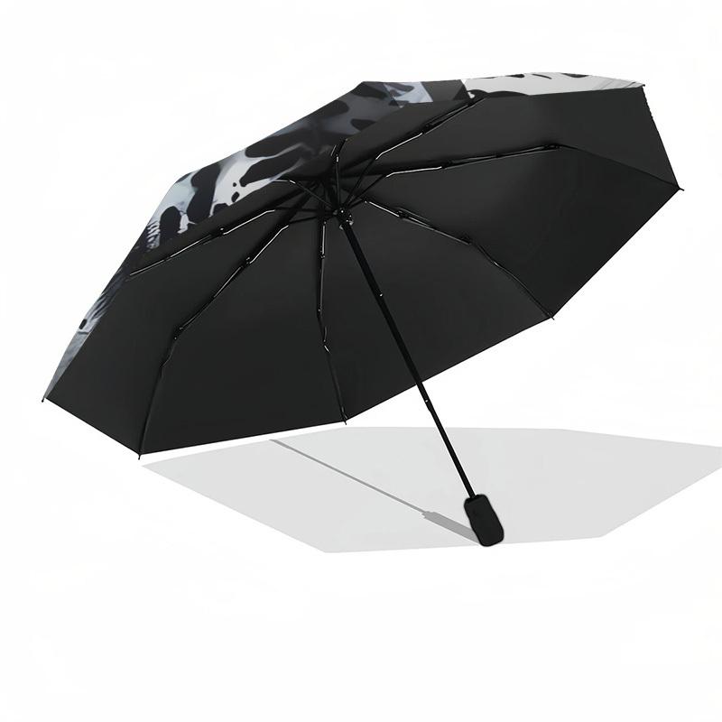 1pc Tiger Yin Yang Design Umbrella with Plastic Handle,Suitable for All Seasons Home Travel Outdoor UmbrellaDD908