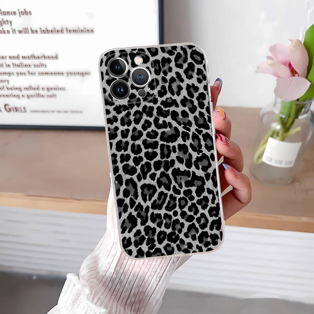 Чехол для телефона с принтом леопарда и гепарда для iPhone 17 16 11 12 13 14 15 Pro Max Plus, прозрачный чехол