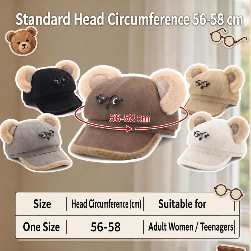 Thickened Octagonal Cap Cartoon Bear Beret Hat Cute Baseball Hat