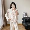 Женский пижамный комплект в стиле принцессы на осень/зиму 2025 года, с длинными рукавами, из островного флиса