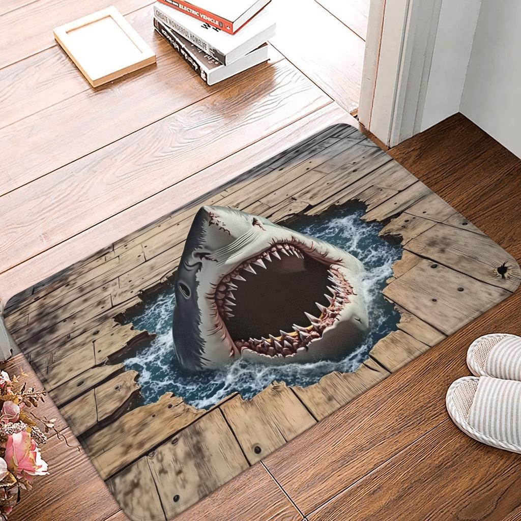 Wood Deer Print Door Floor Bathroom Kitchen Mat Anti-Slip Outdoor Doormat Living Room Entrance Carpet Rug