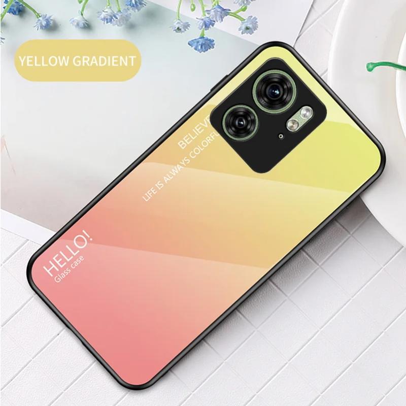 Чехол из закаленного стекла с градиентной росписью для MOTOROLA Moto Edge 40 Neo Edge 30 Ultra 20 Moto G7 Play G7 Power, защита объектива камеры, противоударная задняя крышка