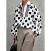 QICED Женские модные повседневные осенне-зимние блузки и рубашки-поло с длинными рукавами и воротником-стойкой