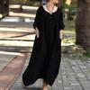 Women's Dress Casual Loose Dresses Long Sleeve V-Neck Pocket Party Plus Size Dresses