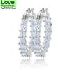 Effie Queen Big Round Hoop Female Earring Eternity Style Shiny Zircon Luxury Earrings For Women Prong Setting Design Hoe144