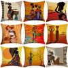African Black Beauty Woman Pillowcase Linen Pillow Cushion Cover Home Car Supplies