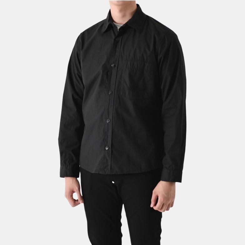 STONE ISLAND Легкая парусиновая рубашка-куртка черная мужская 781512205-V0029