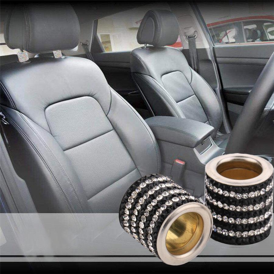 Новый 2X Хрустальный Декор Воротника Подголовника Автокресла Бриллиантовый Блеск Аксессуары для Интерьера Автомобиля