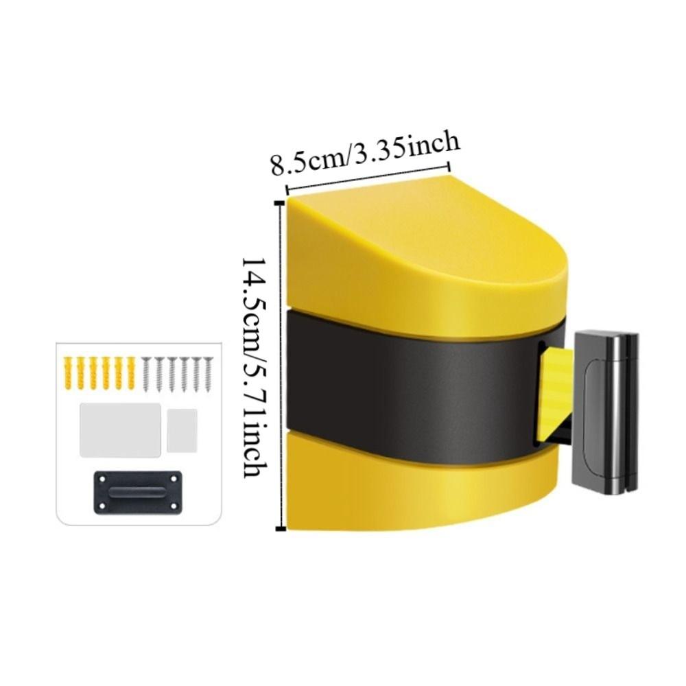 Telescopic Belt Wall Mount Caution Belt Yellow Black Striped Safety Cordon Crowd Control