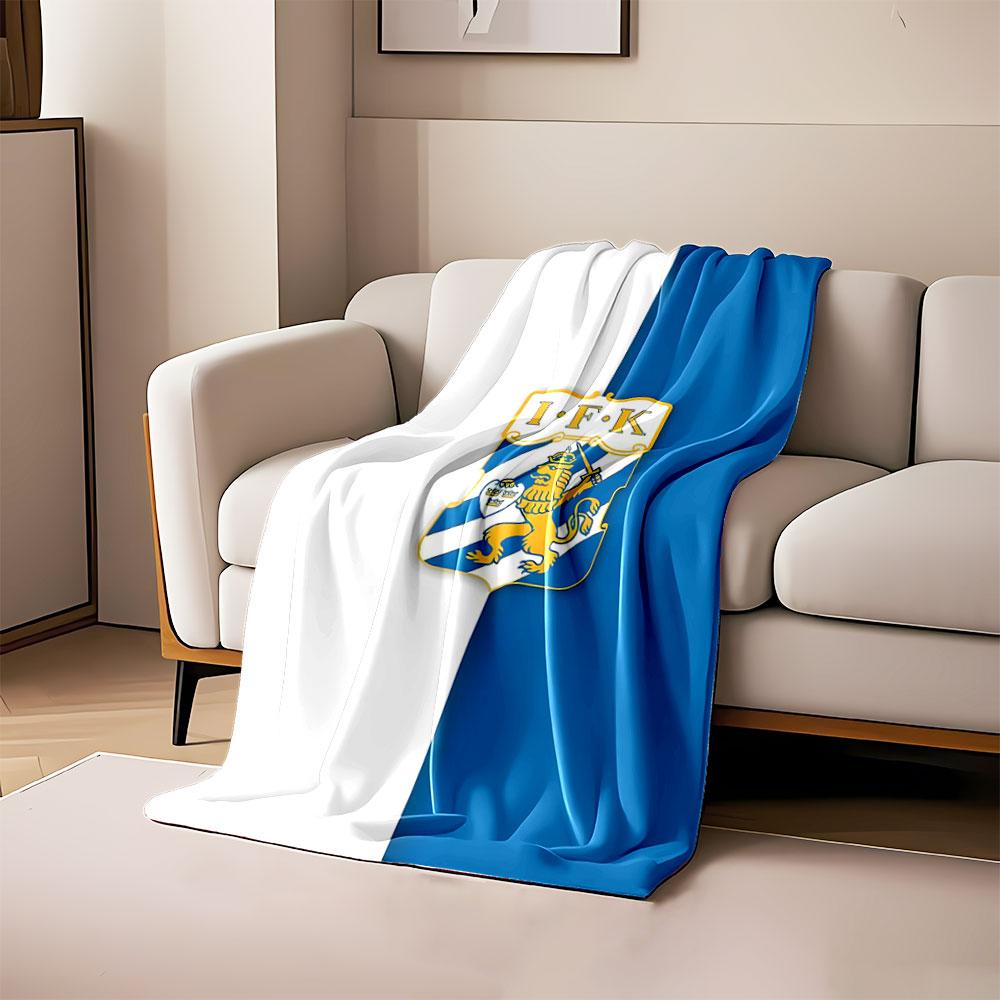 Blue and White Lion Emblem print blanket soft and cozy perfect for the living room bed sofa or a nap,gift