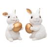2 шт. Симпатичная пасхальная статуэтка кролика в виде яйца из смолы, украшения в виде кролика, украшение для дома