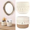 Tassels Desktop Storage Basket White Coffee Snacks Box Sundries Organizer Basket  Office Ornament