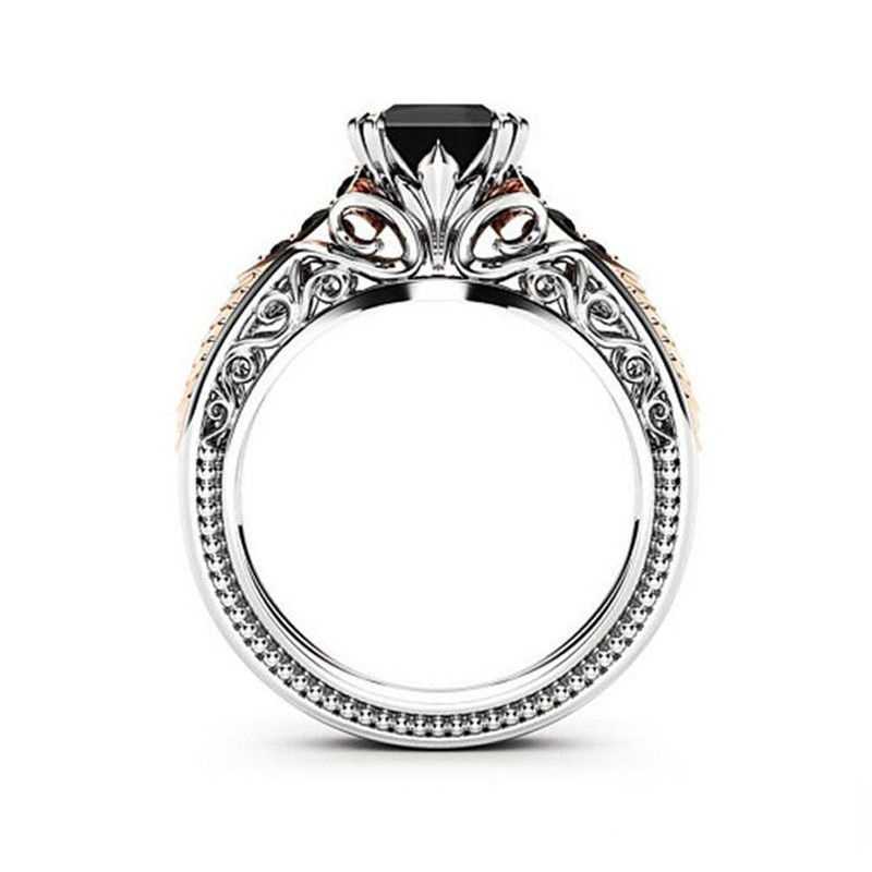 Sace Gems Классическое модное кольцо из медного сплава с квадратным черным цирконием, женские ювелирные изделия, свадебный подарок, вечеринка