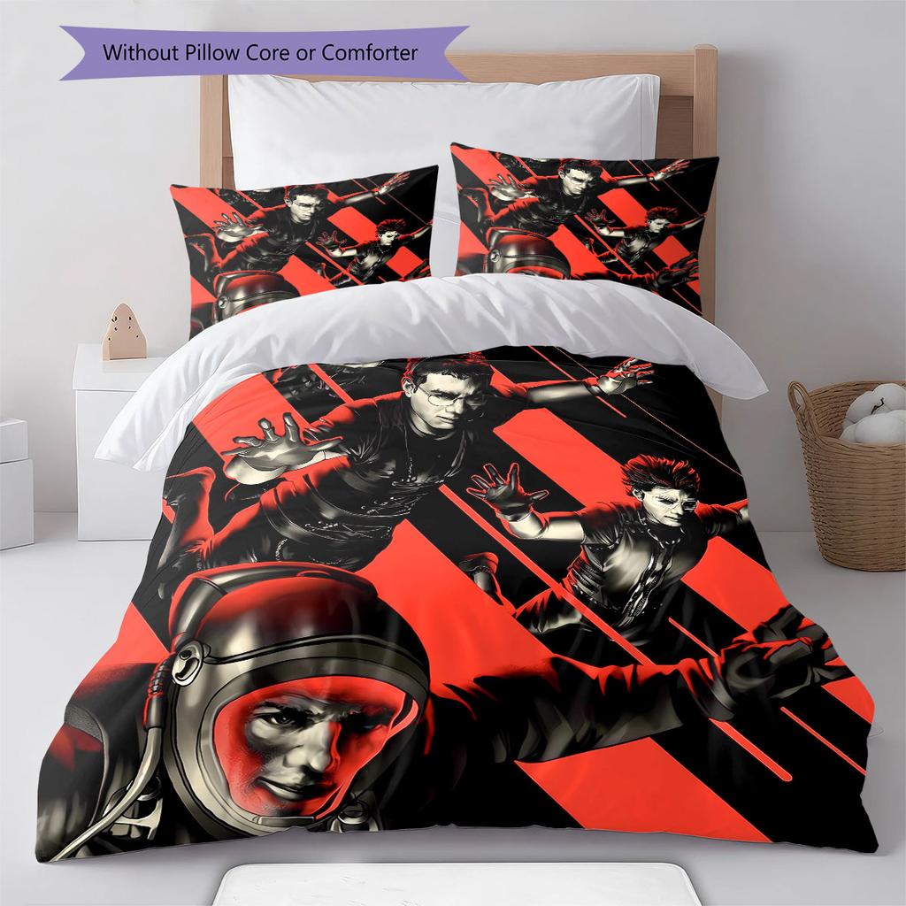 Mission impossible Pattern Bedding Quilt Set Quilt Cover Pillowcase Home Decoration Birthday Gift (1 * duvet cover + 2 * pillowcase, without core)
