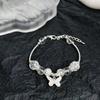 Изысканный серебряный браслет с бабочками Элегантные стеклянные бусины Китайская традиция