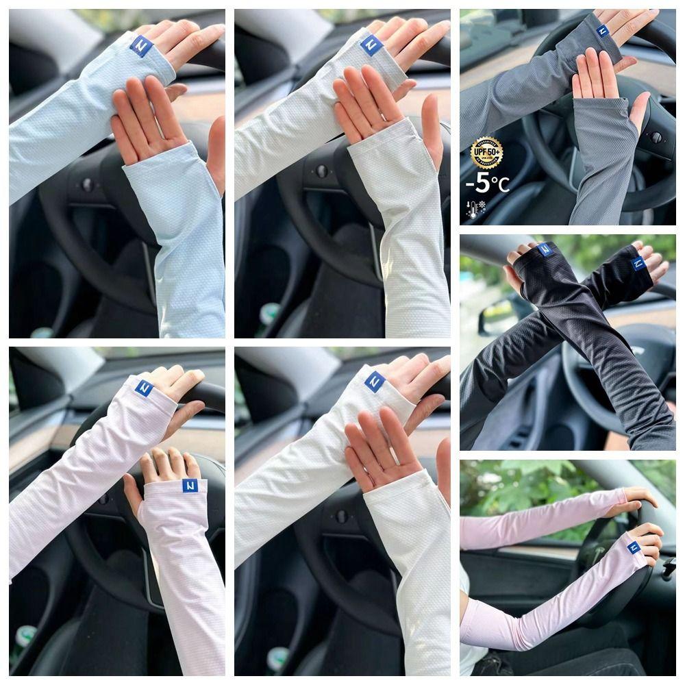Anti-UV Sunscreen Sleeves Cooling Sleeves Thin Long Gloves Breathable Ice Silk Sleeves Outdoor