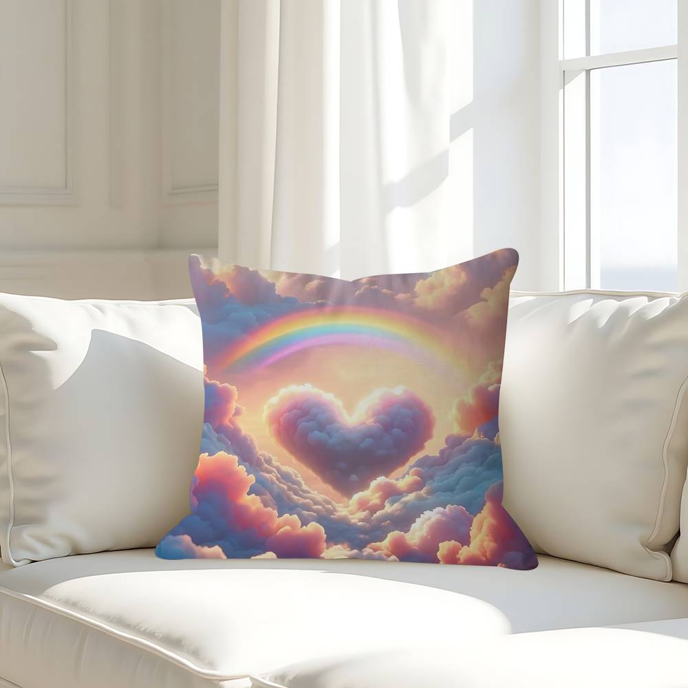 Art Sky Clouds Simple Pillow Case Removable Washable Cushion Cover – All-Season Soft Linen