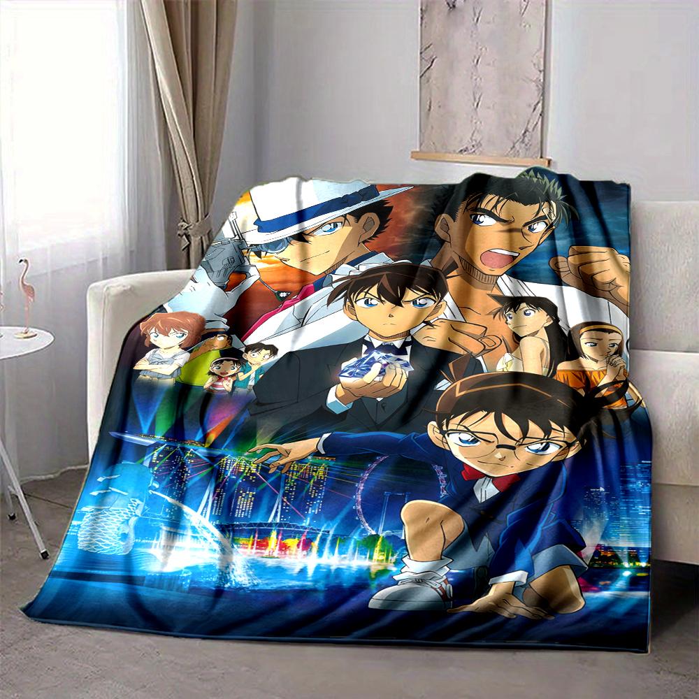 1Pc Detective Adventure Night Flannel Blanket, Soft And Comfortable, Casual Warm, Camping Travel, Christmas, Halloween Xmas Gift L1468