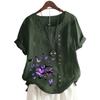 Fashionable Women's Short Sleeve Cotton Top with 11 Colorful Floral Designs