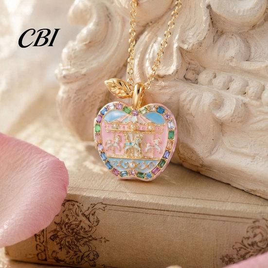 Delicate Pendant Jewelry Openable Fruit Charm Necklace, Treasure Box with Mini Non-fading Electroplated Figurine Inside, Elegant Necklace Gift